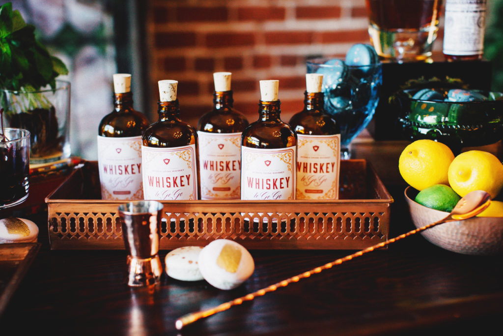Whiskey party favors for a whiskey tasting party hosted by Sacramento event planner, KMK Design